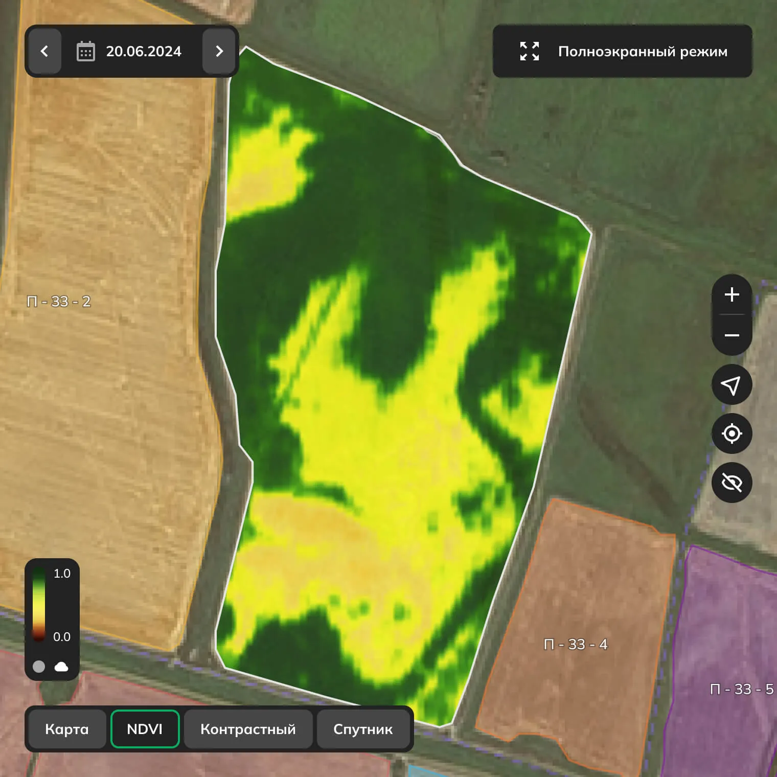 NDVI: показатель активности фотосинтеза